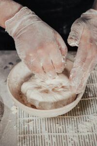 baking flour in a bowl