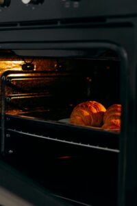 baking in oven of high temperature degree