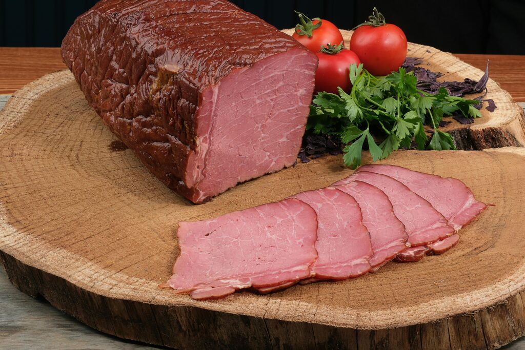 Block of Beef Pastram And Herbs And three tomatoes