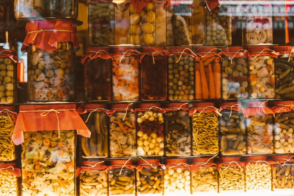 jar of pickled vegetables 