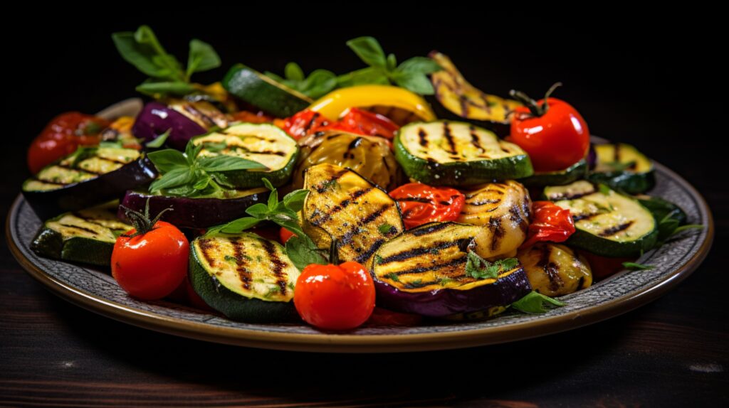 A plate of Grilled Healthy Vegetables