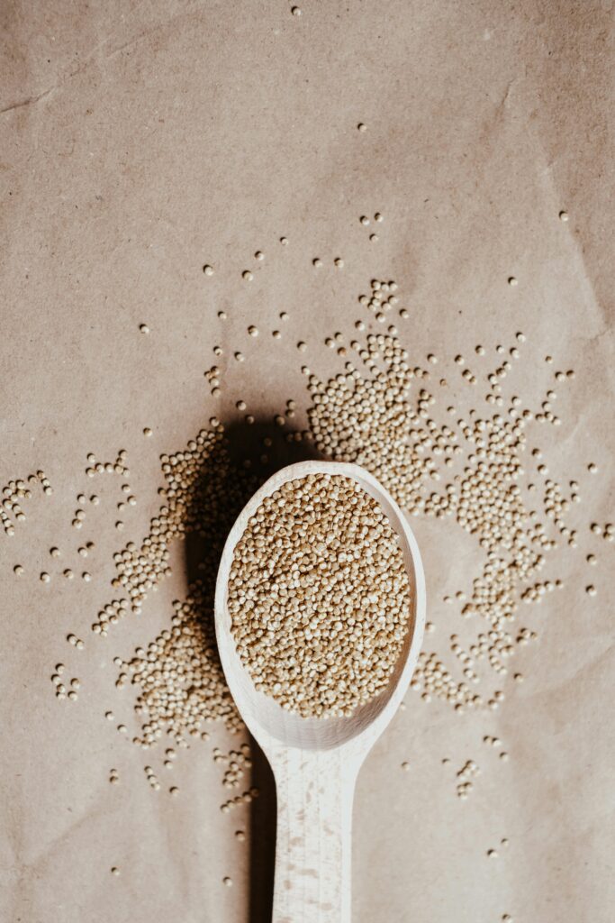 quinoa in a spoon