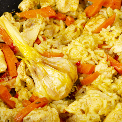 Turkey with rice and vegetables