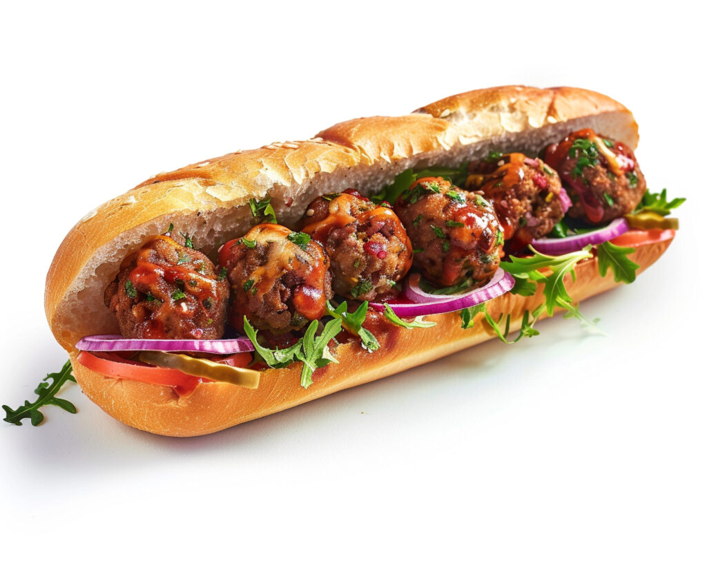 meatballs sub with onions