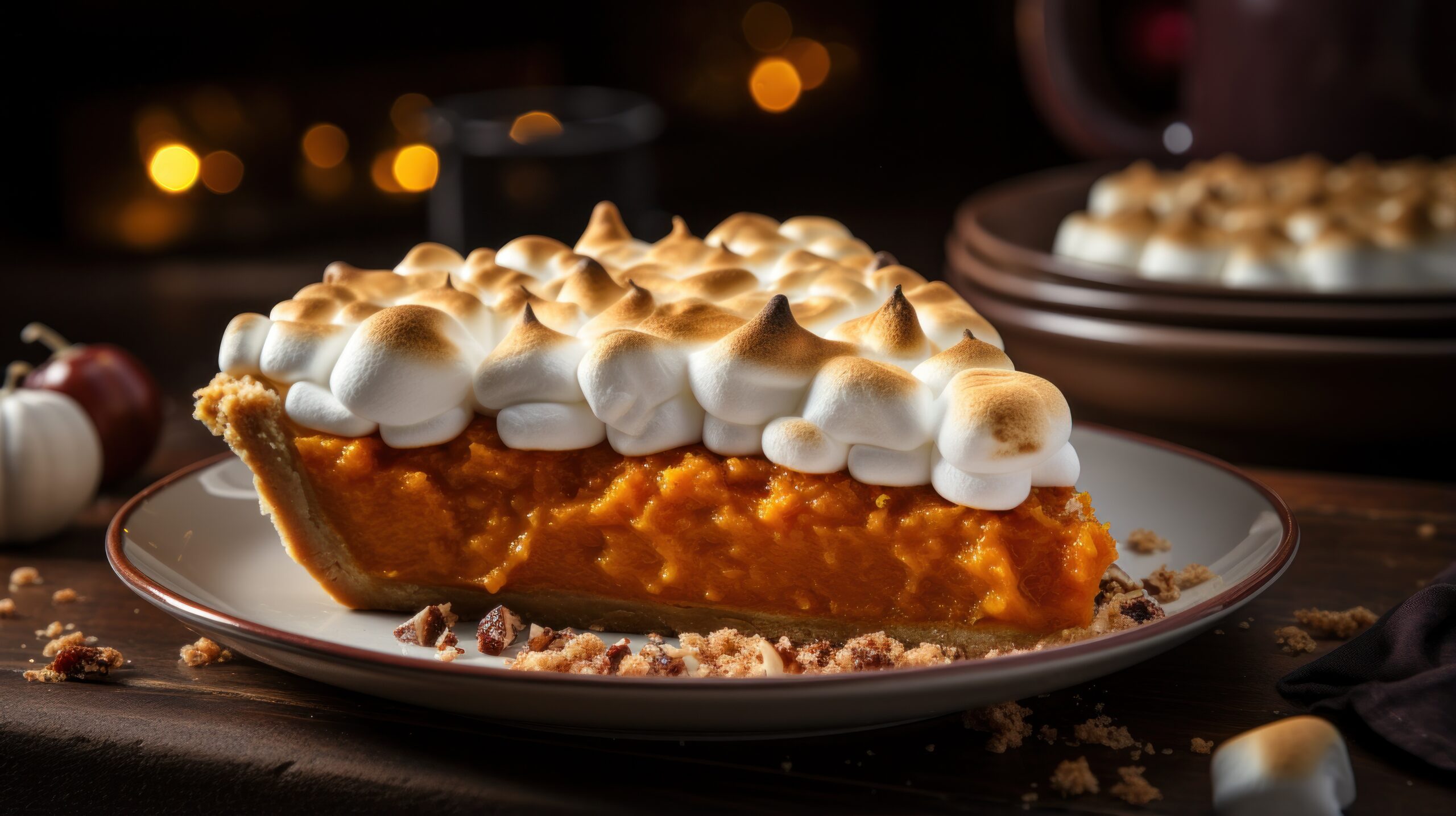 Sweet potato pie with marshmallow topping, a Southern tradition