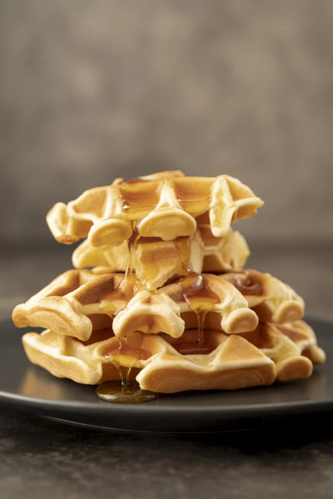 classic waffles topped with honey